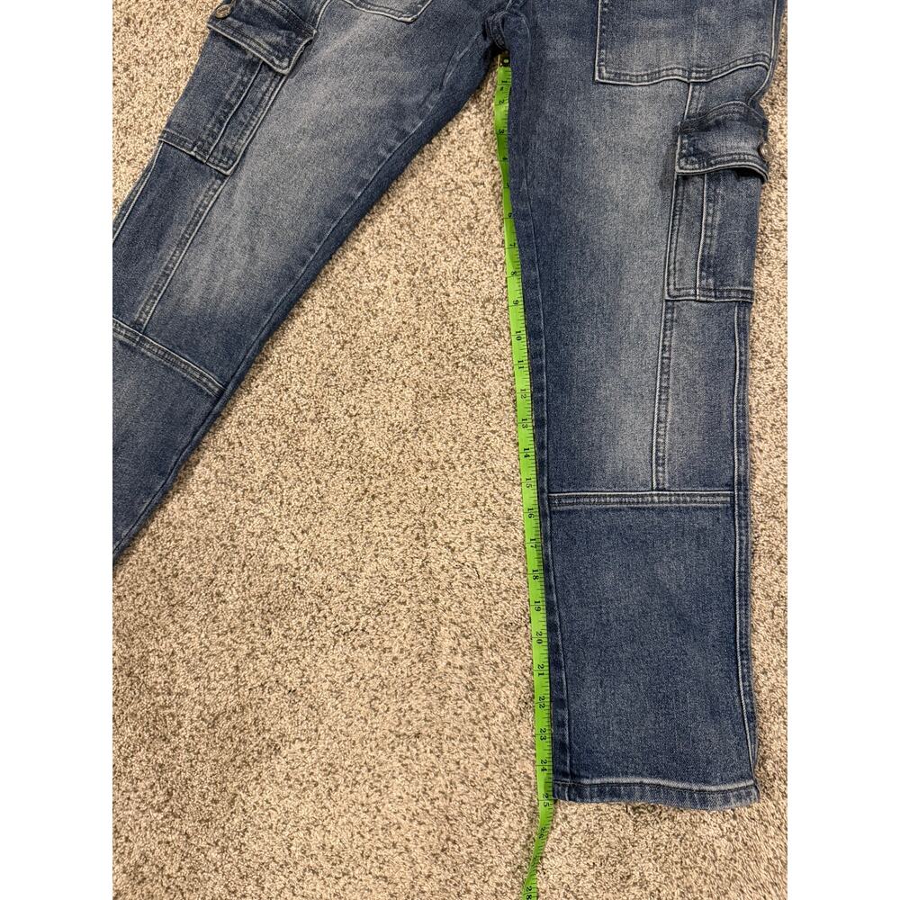 KanCan Avery Straight Leg Denim Cargo Jeans 0/23 - Picture 3 of 10